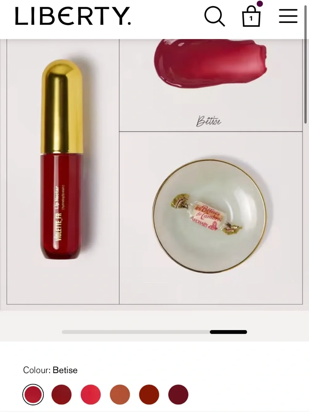 Violette-FR Bétise High-Shine Lip Gloss — Deep Rose Red